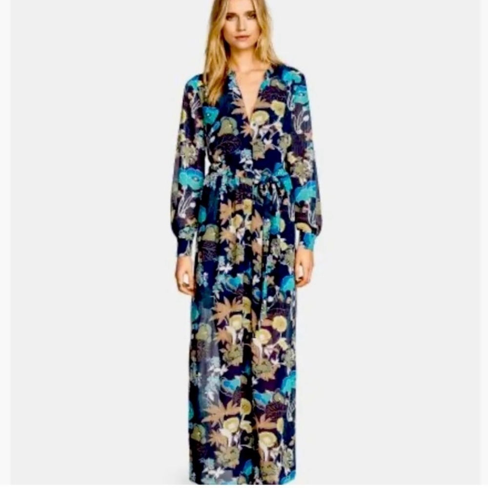 H&M Conscious Floral Full Length Maxi Boho Tropical Dress Size 4 - Picture 1 of 13